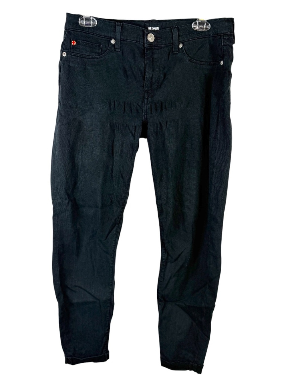Hudson Jeans Harkin Crop Super Skinny Cuff Denim Black Wash Stretch 28